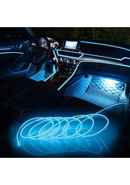 Diğer Stil Kristal Mavi Jurus Renkleri Ortam Işığı Araba Aydınlatma LED Işıkları Dekorasyon Lambası Esnek Neon Işık LED Şerit 12V Tüp Kalıp Trim (Yurt Dışından)