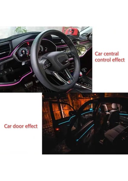 Diğer Stil Kristal Mavi Jurus Renkleri Ortam Işığı Araba Aydınlatma LED Işıkları Dekorasyon Lambası Esnek Neon Işık LED Şerit 12V Tüp Kalıp Trim (Yurt Dışından)