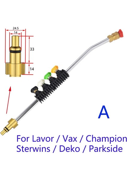 Lavor Parkside Stili Için Yüksek Basınçlı Temizleyici Püskürtme Tabancası Roterende Turbo Metalen Uzatma Çubuğu Memesi Jet Ipuçları Parkside Lavor Karcher Için Araba Yıkama (Yurt Dışından)