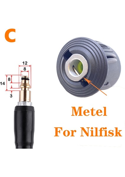 Nilfisk Metal Stili Için Hortum Konektörü Dönüştürücü Yıkayıcı Çıkış Adaptörü M22 Parkside Nilfisk Için Karcher Hızlı Bağlantı Adaptörü Yüksek Basınçlı Yıkama Hortumu (Yurt Dışından)