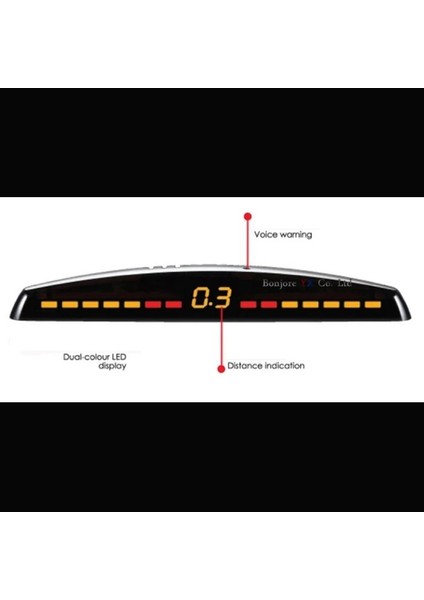 4 Sensör Stili Altın Koorinwoo Elektromanyetik LED Otopark Sensörü Radarlar Sesli Uyarı Göstergesi Probları Sistemi 12V Parktronic Siyah Gri (Yurt Dışından)