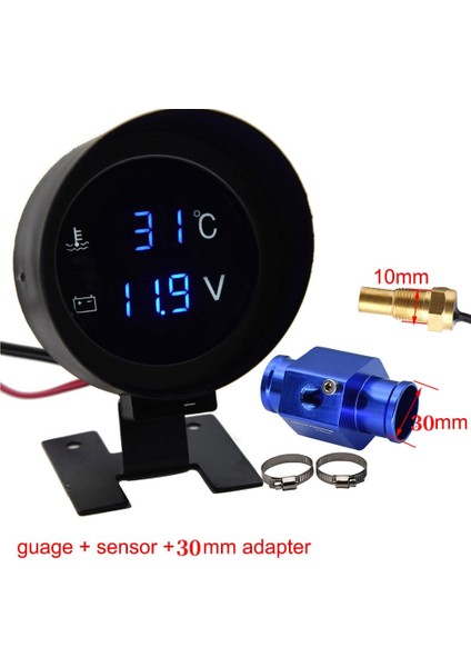 A 30 mm Adaptör Stili ile Oto Araba Su Sıcaklık Ölçer Voltmetre Arabalar Için mm Adaptörü 10 mm Araba Sıcaklık Sensörü Npt Metre-10 ~ 110 Santigrat 12V 24V (Yurt Dışından)