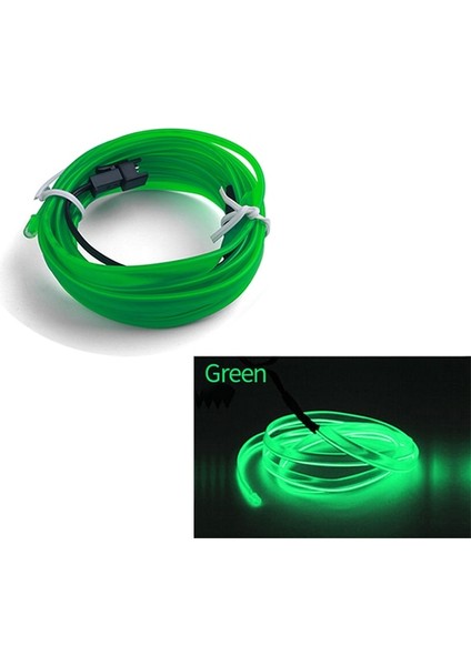 Pnik Tarzı Yeşil Araba LED Şeritleri Oto Neon El Tel Dekorasyon Atmosfer Lambası Iç Mekan LED 12V Esnek Halat Araba Işığı (Yurt Dışından)
