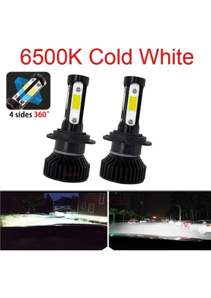 H8 Stili 6500K Üst Parlak Mini LED H9 Hb Hb H11 H7 H8 4sides HEADLLAMP100W Lm 6000K 12V 8000K Araba Far Ampülleri (Yurt Dışından)