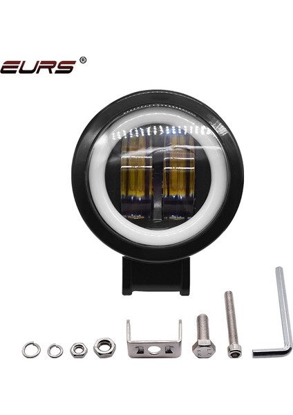Yuvarlak Beyaz Stil Yuvarlak Kırmızı 20W LED 2000LM Motosiklet LED Far Araba Sis Lambası Çalışma Işığı Otomatik Spot Işık Melek Gözleri Halka Motorlar Dc (Yurt Dışından) fırsatları