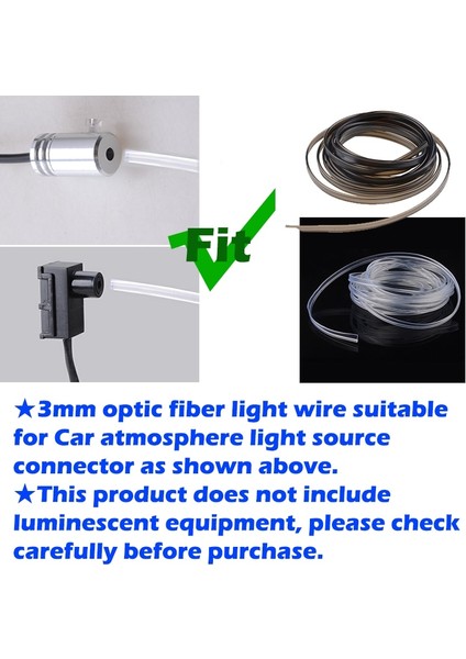 2 Milyon Stili Siyah Optik Fiber Araba Iç Ortam Aydınlatma Ekipmanları Için 3mm Fiber Optik Neon Tel Genişletilmiş Şerit Görünmez Işık Kılavuzu Aksesuarları (Yurt Dışından)