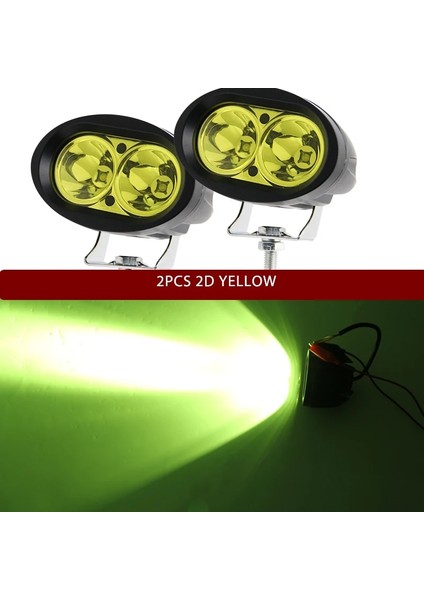 2 Adet 2d Sarı Stil Braveway Araba Motosiklet Kamyon Traktör Römork Için LED Farlar Suv Atv Off-Road LED Çalışma Işığı 12V 24V Sis Lambası (Yurt Dışından)