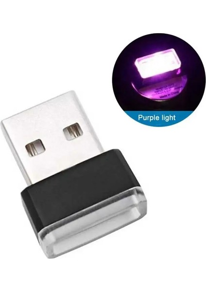 Mor 7 Renk Araba Iç USB Işık LED Modelleme Işığı Araba Ortam Işığı Neon Iç Işık Araba Iç Dekoratif Işık Acc (Yurt Dışından)