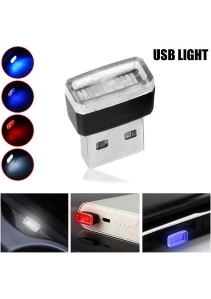 Mor 7 Renk Araba Iç USB Işık LED Modelleme Işığı Araba Ortam Işığı Neon Iç Işık Araba Iç Dekoratif Işık Acc (Yurt Dışından)