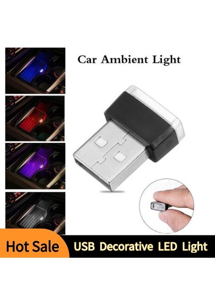 Mor 7 Renk Araba Iç USB Işık LED Modelleme Işığı Araba Ortam Işığı Neon Iç Işık Araba Iç Dekoratif Işık Acc (Yurt Dışından)