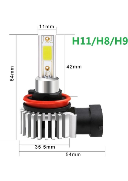 H8 Stili 6500K W Lm Araba LED Far Ampülleri H11 H Hb Hb3 H4 H7 H9 H1 Uzun Far Ampul Sis Lambası D9 Için Mini Far Kiti (Yurt Dışından)