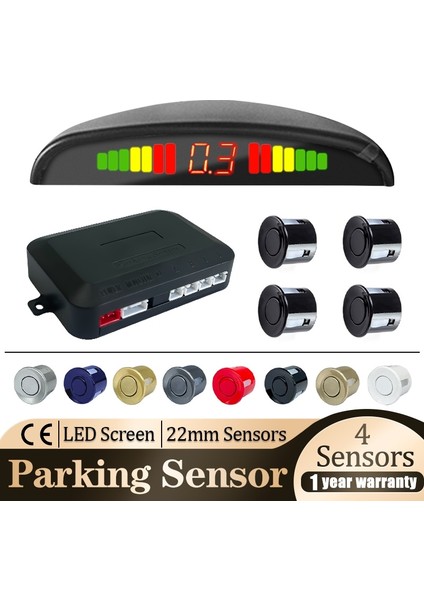 Kırmızı Park Sensörü Park Kiti LED Ekran Sensörleri Arka Işık Ters Yedekleme Radar Izleme Sistemi 8 Renk 12V (Yurt Dışından) fırsatları