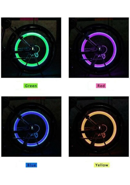 Sarı Stil Olors Araba LED Tekerlek Işığı Bisiklet Gaz Işığı Çift Duyarlı Valf Lastik Işığı Bisiklet Işığı Dekoratif Lamba Bisiklet Aksesuarları (Yurt Dışından)