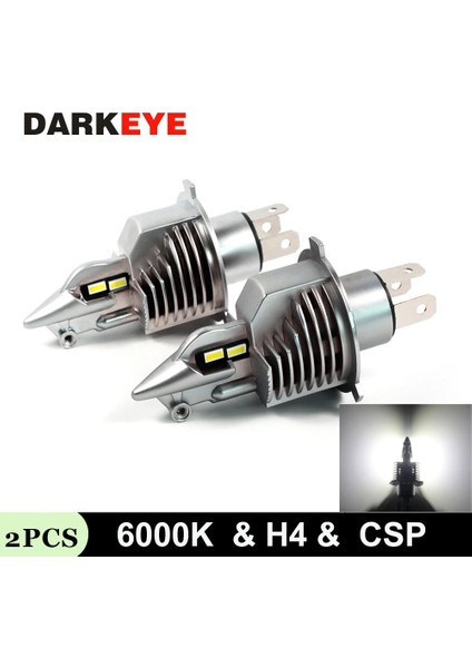 6000K Tarzı 1 Adet H4 Fighter H4 LED Hb2 Araba Far Ampul 80W 12V 24V 6000K Ar Işık Lm Süper Parlak LED H4 Otomatik Lamba Dj (Yurt Dışından)