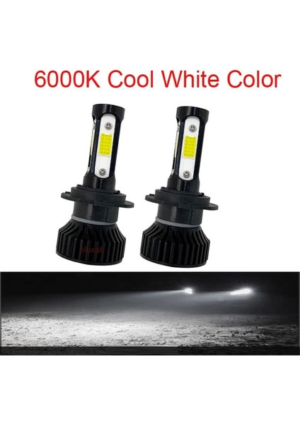 H9 Stili 6000K Siyah 4 Taraf Muxall H7 H4 H11 H LED Araba Far 80W Lm 4side Ar Ampul 6000K LED Sis Farları Far Ampul (Yurt Dışından)