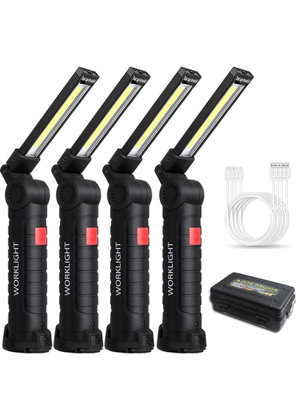 1 Adet Küçük Stil Çok Fonksiyonlu Katlanır Su Geçirmez Çalışma Işığı USB Şarj Edilebilir El Feneri Cob Açık Kamp Yürüyüşü Için LED Asma Kancası (Yurt Dışından)