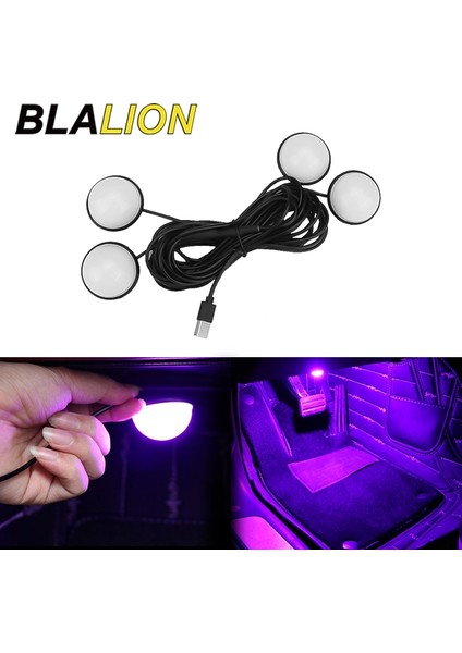 Pembe 12V LED USB Araba Ayak Işıkları Oto Iç Aydınlatma Araba Dekoratif Ortam Lambası Otomobil Atmosfer Işıkları Blueıce Bluepink (Yurt Dışından) indirimleri