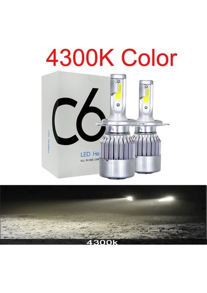 H8 Stili 4300K ​​beyaz Sarı 2x H7 LED H11 H4 Hilo H1 H3 H8 Hb1 Hb3 Hb4 Hb5 Hır2 H13 H Araba Far Ampülük 6000K 8000K Cob Araba Işıkları (Yurt Dışından)