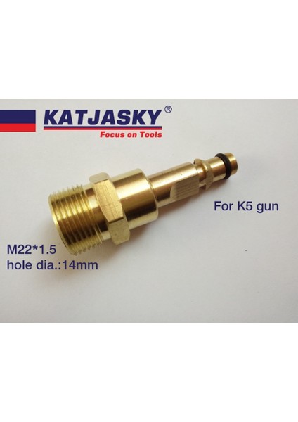 % 100 Bakır Araba Yıkama Hortumu Konektörü Uygun Karcher K5 Serisi Tabanca, Başka Bir Uç Iplik M22 * 1.5 Delik DIA.14MM (Yurt Dışından)