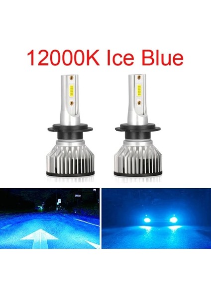 H11 Stili 12000K Mavi Renk Mini Cob LED H4 Araba Far H7 H1 LED H3 H8 H9 H11 Hir Hb Hb Canbuk Oto Sis Lambası Turbo Ampuller 12V 24V (Yurt Dışından)