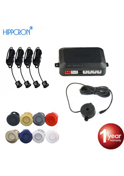 Altın Hippcron Araba Park Sensörü Kiti Buzzer Sensörleri Ters Yedekleme Radar Sesli Uyarı Göstergesi Prob Sistemi 12V 8 Renk (Yurt Dışından)