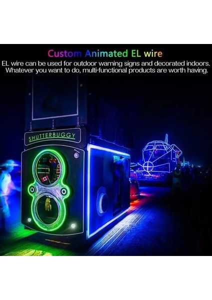 Diğer Stil Floresan Yeşil LED Neon Glow El Tel Kablo Araba Dekoratif Lamba Esnek Bant Ledstrip Denetleyici ve Araba Suv Araba Aksesuarları Için Adaptörlü (Yurt Dışından)