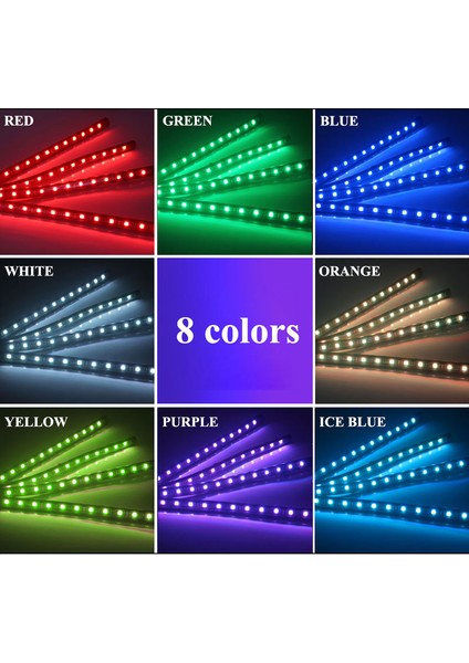 4ın1 App Kontrolü LED Araba Ayak Işığı Ortam Lambası Remotemusicses Kontrolü Iç Zemin Ayak Dekorasyon Işığı Sigara LED Atmosfer Rgb (Yurt Dışından)