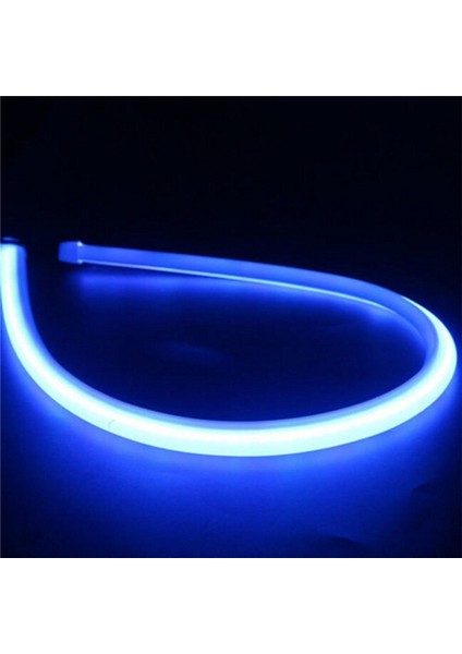Mavi 30CM Drl Akan LED Şerit Araba Koşu Lambası Angel Eyes LED Tüp Şerit Gündüz Farları Esnek LED (Yurt Dışından)