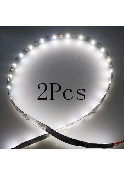 2 Adet Beyaz M Araba Dekoratif Lambalar Su Geçirmez 15 LED Şerit Motor Kızdırma Işık Hattı Halat Tüp Gündüz Koşu Bandı Araba Dekorasyonu (Yurt Dışından)