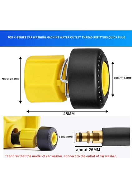 Tek Stil Adaptör Karcher Yüksek Basınçlı Yıkama Su Çıkışı Seti Hızlı Bağlantı M22 Yüksek Basınçlı Yıkama Makinası Tüfeği Borusu (Yurt Dışından)