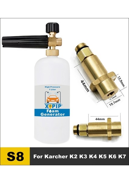 Mavi Stil Araba Yıkayıcı Kar Köpük Jeneratörü Lance, Farklı Çeşitlerle Erkek Dişli Adaptörleri Ayarlanabilir Nozullu Püskürtücülü Sabun Tabancası Yıkayıcı (Yurt Dışından)