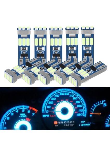 Kristal Mavi No T5 LED W3W Metre Ampul Enstrüman Dash Işıkları Oto Iç Neo Kama Pano Dash Yan Lamba Sinyal Ampul (Yurt Dışından)