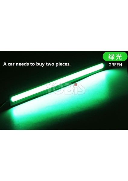 2 Adet Tarzı Yeşil 17CM Evrensel Gündüz Çalışan Işık Cob Drl LED Araba Lambası Dış Işıklar Oto Su Geçirmez Araba Styling LED Drl Lambası 12V Gün Işığı (Yurt Dışından)