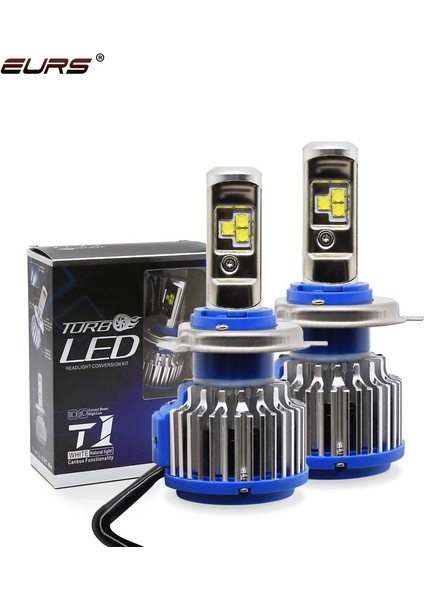 8000LM Tarzı 6000K Soğuk Beyaz Eur T1 Araba Farı H7 H4 LED H8H11 Hb Hb H1 H Hw 8000LM Otomatik Ampul Fark Işık (Yurt Dışından)