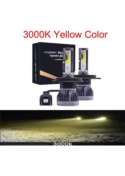 H1 Stili 3000K Pampsee Mini H7 H4 LED Ampul Araba Far H11 H1 H8 H3 H9 Hb3 Hb4 Hi-Lo Işın 72W Lm Otomatik Far Ledk (Yurt Dışından)