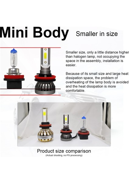 H1 Stili 3000K Pampsee Mini H7 H4 LED Ampul Araba Far H11 H1 H8 H3 H9 Hb3 Hb4 Hi-Lo Işın 72W Lm Otomatik Far Ledk (Yurt Dışından)