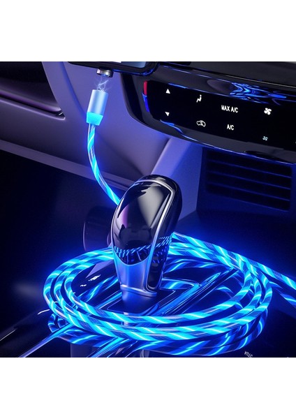 iphone Tarzı Için Renkli Araba LED Işıklı Manyetik USB Kablosu USB Telefon Şarj Kablosu Kia Rio K2 K3 Ceed Sportage Sorento Cerato Kol Dayama Picanto Optima (Yurt Dışından) fiyatları