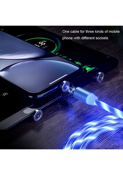 iphone Tarzı Için Renkli Araba LED Işıklı Manyetik USB Kablosu USB Telefon Şarj Kablosu Kia Rio K2 K3 Ceed Sportage Sorento Cerato Kol Dayama Picanto Optima (Yurt Dışından) modelleri
