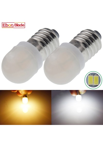 2 Adet 6V Dc Tarzı Sıcak Beyaz E10 Minyatür LED Ampul 3V 6V Volt Sıcak Beyaz Vida Yükseltme Lambası Değiştirin El Feneri Torch Far Bisiklet Çalışma Işığı (Yurt Dışından)