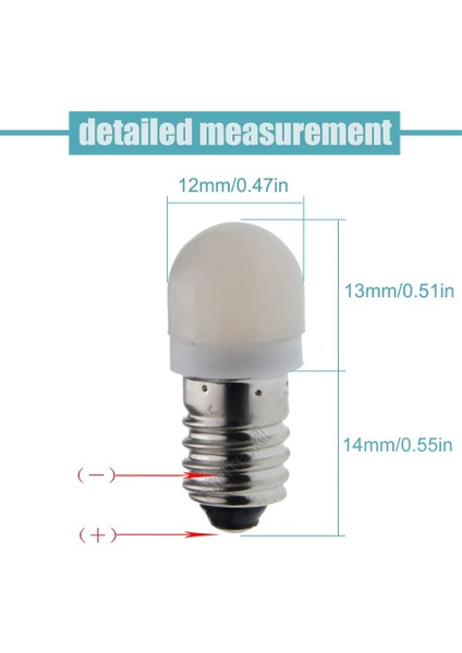 2 Adet 6V Dc Tarzı Sıcak Beyaz E10 Minyatür LED Ampul 3V 6V Volt Sıcak Beyaz Vida Yükseltme Lambası Değiştirin El Feneri Torch Far Bisiklet Çalışma Işığı (Yurt Dışından)