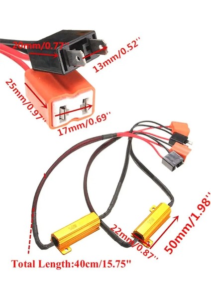 H7 Stili H7 50W 6ω LED Canbus Yük Direnci Uyarı Iptal Edici Dekoder Işık Hatasız Araba LED Işık Yük Direnci Oto Aksesuarları (Yurt Dışından) fiyatları