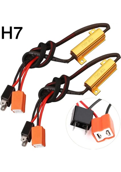 H7 Stili H7 50W 6ω LED Canbus Yük Direnci Uyarı Iptal Edici Dekoder Işık Hatasız Araba LED Işık Yük Direnci Oto Aksesuarları (Yurt Dışından) fırsatları