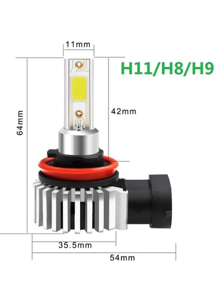 H7 Stili 8000K W Lm Araba LED Far Ampülleri H11 H Hb Hb3 H4 H7 H9 H1 Uzun Far Ampul Sis Lambası D9 Için Mini Far Kiti (Yurt Dışından)