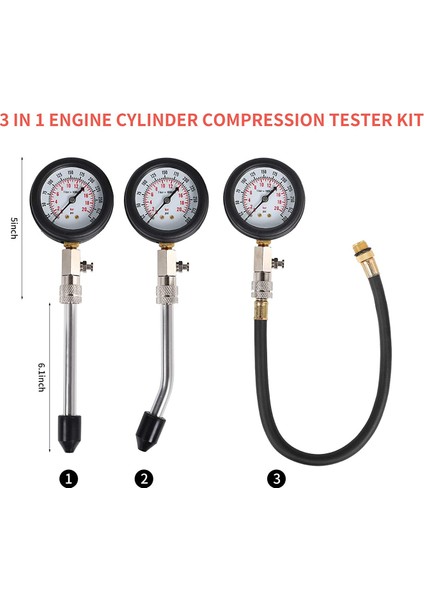 Kutu Stili Yok Sıkıştırma Test Kiti Psı Benzinli Benzinli Motor Silindir Basınç Göstergesi Otomotiv Aracı Motosiklet Araba Kamyon Için (Yurt Dışından) indirimleri