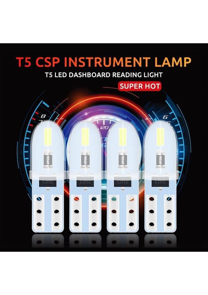 Yeşil T5 LED Oto Araba LED Ampuller Polarite Yok Pano Lambası Smd Kapı Plaka Işık Beyaz Kırmızı Yeşil 12V Dc (Yurt Dışından)
