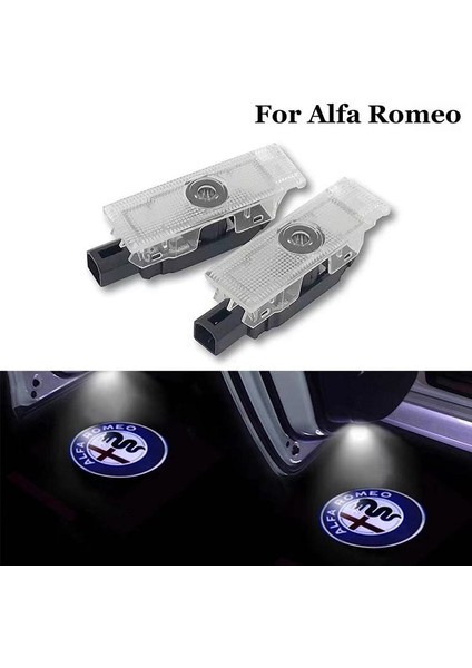 No.8 Boyutu 2 Adet Yeni Moda LED Araba Kapısı Karşılama Işığı Logo Projektör Alfa Romeo Giulia Giulietta Mito Stelvio Brera Için (Yurt Dışından)