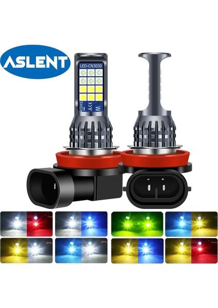 H8 Stili Mor 2ADET H8 H11 LED Ampul Hb4 LED Sis Lambasık 12V 24V Beyaz Sarı Yeşil Limon Buz Mavisi Araba Sürüş Işıkları H16 Oto Lambası (Yurt Dışından)