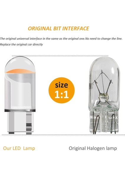 Sarı Yeni T10 W5W Cob LED Araba Kama Park Işığı Otomatik Plaka Işığı Yan Kapı Ampul Gösterge Lambası (Yurt Dışından)