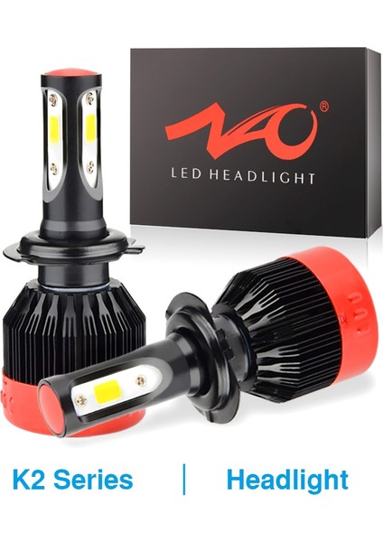 H1 Stili K2 Far Nao H7 LED H4 H11 Hb Hb3 H1 H8 Araba Far Ampülleri Cob Smd 6000K Beyaz 60W 12V H3 H Oto Aksesuarları (Yurt Dışından)
