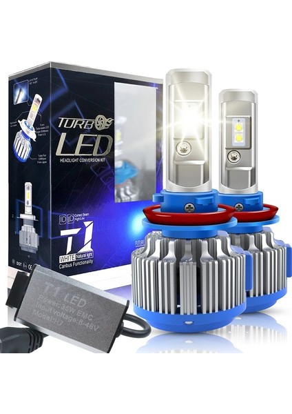 H3 Stili T1 6000K 2ADET T1 H4 LED Araba Işığı H7 LED Canbus H1 H3 H Far Turbo 70W 7000LM Oto Ampul Otomobiller Far (Yurt Dışından)